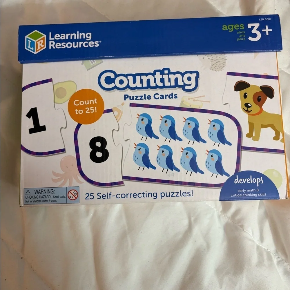Counting Puzzle Cards Game - Learning Resources- learn counting 3+. Fun family